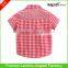 Fancy design baby boys plaid shirt with embroidered applique patch work baby clothing