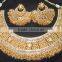 GOLD PLATED TEMPLE DESIGN BROAD necklace RAMLEELA EARRING set