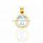 Religious Two Tone Plated CZ Baby Jesus Pendant