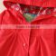 Red kid clothing flower pattern baby winter coat with hood