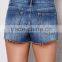 On-trend Blue Mid Rise Cutoff Denim mountain bike sweat shorts for girls