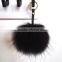 Myfur 15 CM Beige Puff Ball Keychain Fur Pompom Keychain Bag Charms