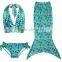 Sexy Mermaid Tail Swim Halter Kids Girls Bikini