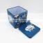 Blue square gift tin box/ metal money tin box