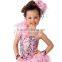 2016 style- pink star kids latin jazz -Sugar Babies asymmetrical leotard latin dress