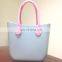 Jelly Candy Color Silicon Beach Bag with PU Handle