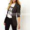 CHEFON Leather Look Insert ladies leather blazer fashion CABB0006