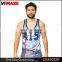 New custom men cotton printed black tank top