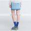 Instyle OEM fast delivery Blue and white stripes knitted fabric fancy skirt top designs micro mini skirt