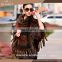Factory Price Women Knitted Mink Fur Shawl Cape