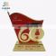 High quality 50 number 24k gold plated metal trophy cup with red paint colors