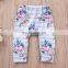 2019 Summer "isn't she lovely" letter print girls cotton tshirt & kids floral striped pp pants & headband 3pc set