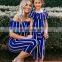 Striped Matching Mother Daughter Dresses One-Piece Overall Pants Family Look Mommy and Me Clothes Mom Mum and Baby Dress Outfits