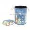 Customized home storage indoor metal round bins sets printing PVC customized logo kitchen compost storage bin