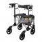 Medical seniors adults aluminum folding stand up rolling walkers upright walker rollator with brake