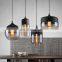 Nordic Amber Hanging Glass Pendant Lights Decorative Indoor Metal Hanging Lamp