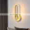 Modern Oval Metal Rotatable Wall Lamp Black Gold Simple LED Decorative Wall Light
