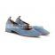 Suede flat design ladies high fashion pointed toe back elastic sandals shoes women dress suede shoes(sandalias mujer)