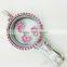 (LL002) 40% off!! 30mm fusia fuchsia hot pink crystal lanyard ID holder