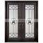 security arch top double wrought iron glass patio wine cellar doors