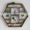 Home Decoration Rustic Farmhouse Solid Wood Hexagon Wall Mounted Floating Shelf Wooden Storage Shelves