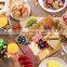 Bamboo Cheese Board Set Charcuterie Board and Serving Meat Platter with 4 Stainless Steel Cheese Knives