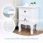 Pair of Wood Chic Bedside Table 2-Drawers Cabinet Nightstand - White