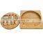 Eco-friendly Bamboo Square Cheese Serving Board with 4 Knives