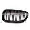 For BMW Grille F10 Racing Grill glossy black double slat line car bumper mesh grill for 5 series F10 F18 M5 2010-2017