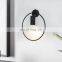 Modern Hotel Sconce Reading Surface Mounted Decor Interior LED Wall Light Black Gold Ring Round Wall Lamp