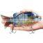 JOHNCOO 2 Sections Fiber Hair Tail Bluegill Glide Bait Brush Tail 140mm Sunfish Glide Swimming Bait Topwater Lure