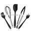 5 PCS Food Grade Non Stick Silicone Cooking Accessories Spatula Scraper Egg Beater Brush Tong Set Baking Tools