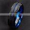 Fashion 8MM Men's Stainless Steel Rings Colorful Groove Beveled Edge Wedding Engagement Ring Men's Anniversary Jewelry
