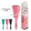 Customized Women Colorful Detangling Plastic Soft Bristle Salon Hair Detangler Brush Comb for Curly Hair