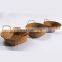 HBK Three piece set circular handmade seagrass rattan storage basket for fruit and egg