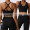 Wholesale Workout Wear High Support Crop Top Custom Gym Fitness Tops Sexy Shockproof Sports Bra Women Yoga Cross Back Tank Top