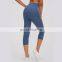 Custom Logo Women Girl Tight Yoga Capri Pants Adopt US Size Nude High Waisted Fitness & Yoga Wear Design