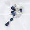 Korean Jewelry Clear Rhinestone Bowknot Crystal Tassel Brooch For Women