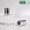 essential oil use transparent 20/30ml glass bottle with gold plating dropper round glass bottle