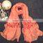 Wholesale New Korean Fashion Cotton Plain Ladies Lace Neck Scarf Quality Choice