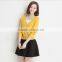 100% Wool deep V-neck top Korean Style knitting sweater cardigan for women's wear