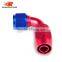 Aluminum oil cooler fitting 90 degree resuable hose end fuel line hose end fitting adaptor cutter shape blue and red 40-090-12