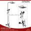 Three function bathroom bath shower set and column cw brass faucet n rail