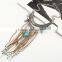 New Retro Fashion Wild Long Section Of Gemstone Leaves Tassel Necklace