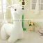 High Quality Custom plush white alpaca toy with bow