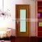 New modern design teak wood door design with tempered glass used interior doors for sale in guangzhou