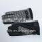 men's fashion leather gloves with houndstooth woven fabric