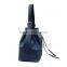 Leather drawstring bag for ladies, called Fringed bag and Bucket handbag