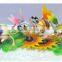 4 inch Cartoon Honeybee on Lotus Leaf Plastic Bee Garden Sticks, Insect Garden Stakes