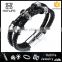 double leather cord stainless steel 316L wholesale bracelet men leather